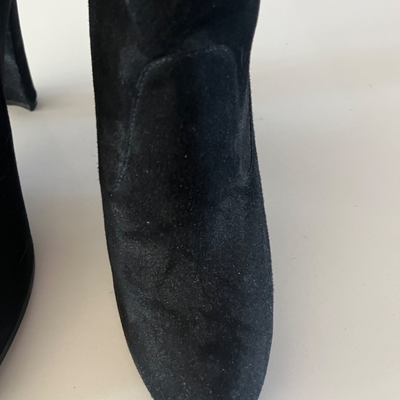 Stuart Weitzman Catch Suede Ankle Tie Boots Black - Size 8 - Picture 3 of 13
